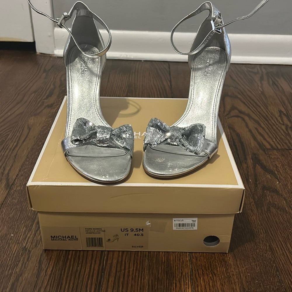 Michael Kors, silver Summer heels - Picture 1 of 3